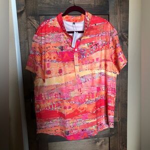 Woven Henley camp shirt by Ellie's Boutique